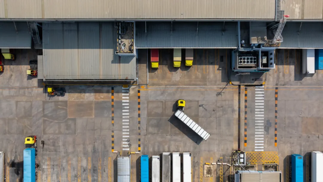 Freight being delivered for cross-docking operation